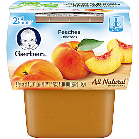 2nd Foods 4 oz Peach Baby Food  - 2 Pk
