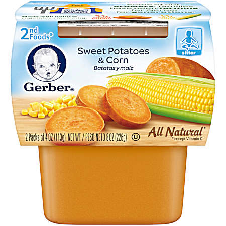 2nd Foods 4 oz Sweet Potato & Corn Baby Food  - 2 Pk