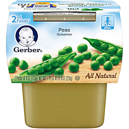 2nd Foods 4 oz Peas Baby Food  - 2 Pk