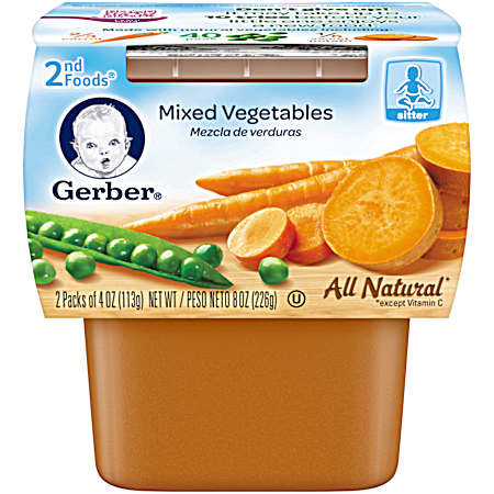 2nd Foods 4 oz Mixed Vegetables Baby Food  - 2 Pk