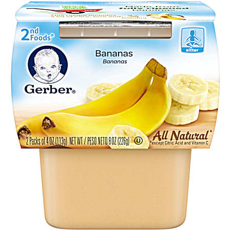 2nd Foods 4 oz Banana Baby Food  - 2 Pk