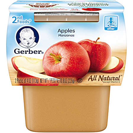 2nd Foods 4 oz Apple Baby Food  - 2 Pk