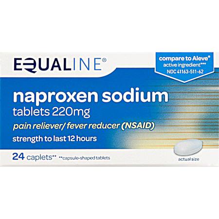 Naproxen Sodium Pain Reliever Caplets - 24 ct