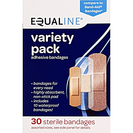 Variety Pack Adhesive Bandages - 30 ct