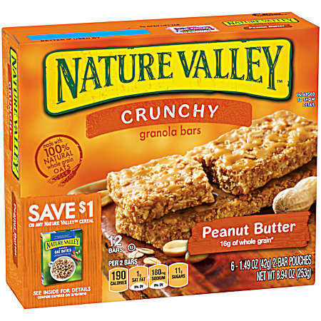 Crunchy Peanut Butter Granola Bars - 12 Pk
