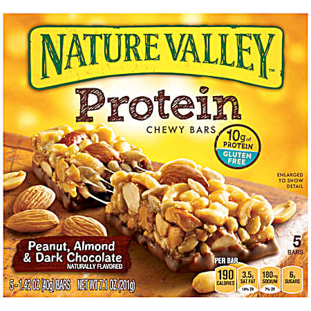 Peanut, Almond & Dark Chocolate Protein Chewy Bars - 5 Pk