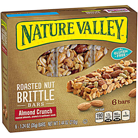 Roasted Nut Almond Crunch Brittle Bars - 6 Pk