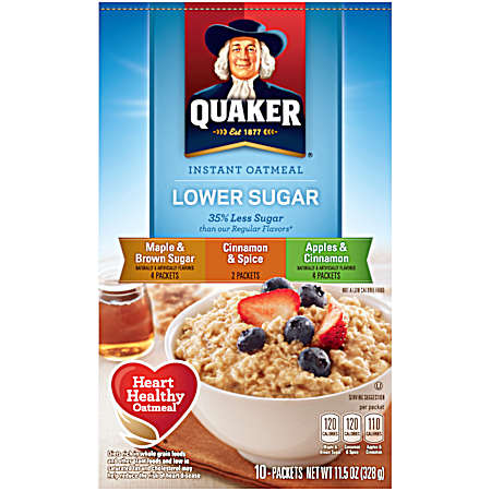 Lower Sugar Variety Pack Instant Oatmeal - 10 ct