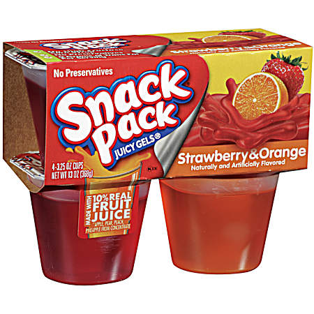 3.25 oz Individual Strawberry & Orange Juicy Gels - 4 Pk