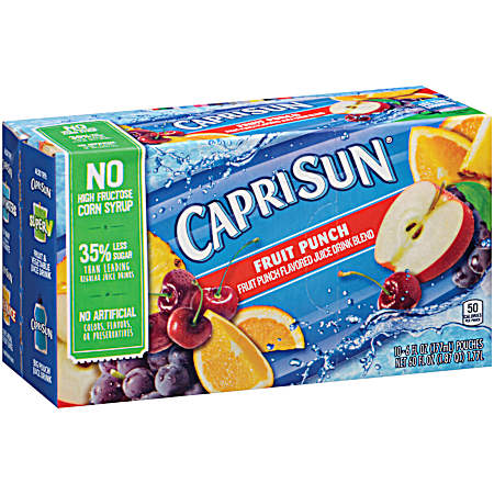 Fruit Punch Flavored Juice Drink Beverage - 10 Pk