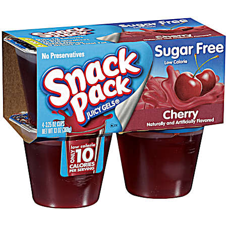 3.25 oz Sugar Free Individual Cherry Juicy Gels - 4 Pk