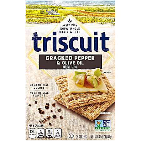 Triscuit 9 oz Cracked Pepper & Olive Oil Snack Crackers