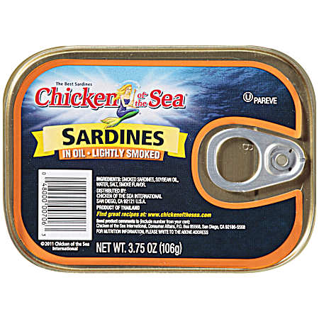 3.75 oz Lightly Smoked Sardines in Oil