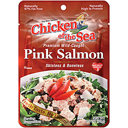 Premium Wild-Caught Pink Salmon Skinless & Boneless Pouch