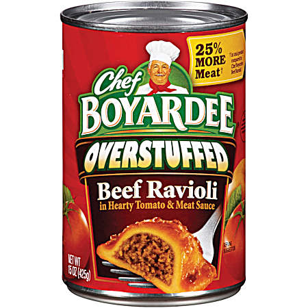 Overstuffed Beef Ravioli Tomato & Meat Sauce 15 Oz