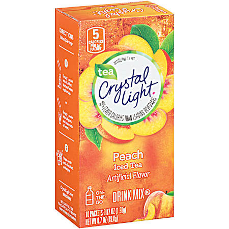 On The Go Peach Iced Tea Powdered Drink Mix - 10 pk