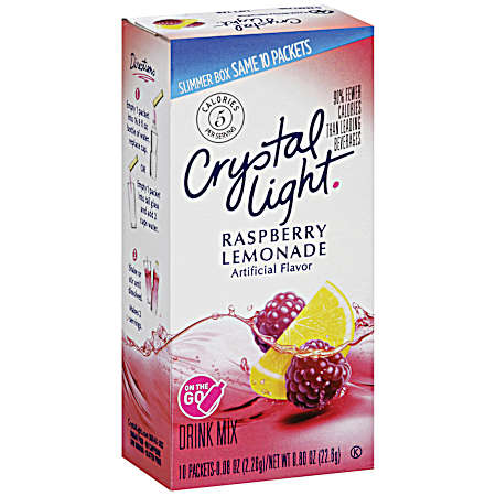 On The Go Raspberry Lemonade Powdered Drink Mix - 10 pk
