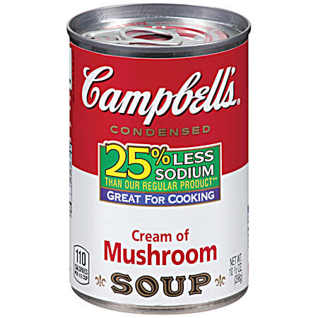 10.75 oz 25% Less Sodium Cream of Mushroom Condensed Soup