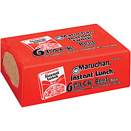 Instant Lunch Beef Flavor Ramen Noodles - 6 Pk