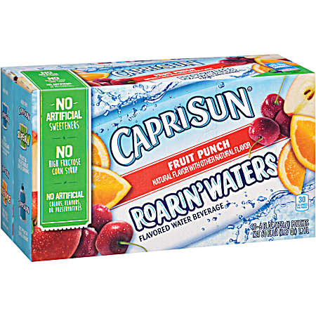 Roarin'Waters Fruit Punch Flavored Water Beverage - 10 Pk