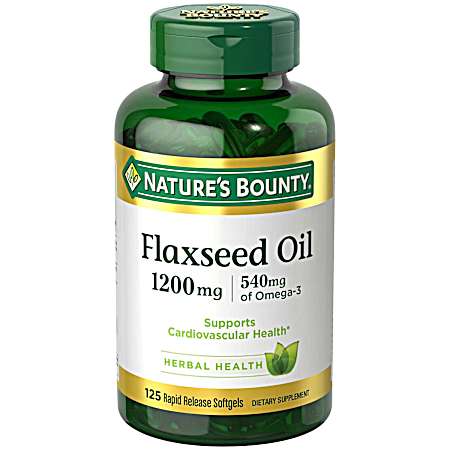 Flaxseed Oil 1200mg Dietary Supplement Softgels - 125 ct