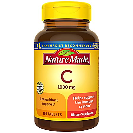 1000 mg Vitamin C Tablets - 100 Ct