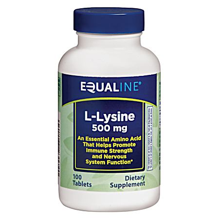 L-Lysine 500mg Dietary Supplement Tablets -  100 ct