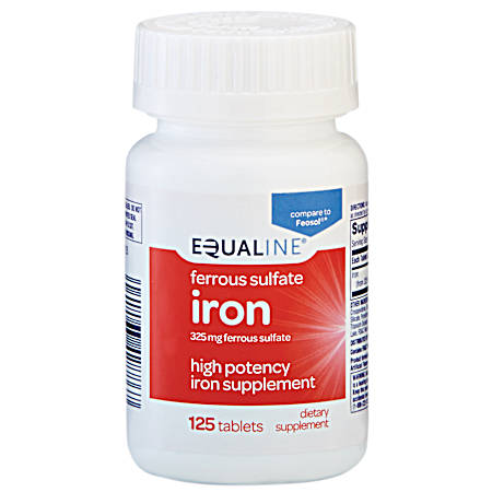 Ferrous Sulfate 325mg Iron Supplement Tablets - 125 ct