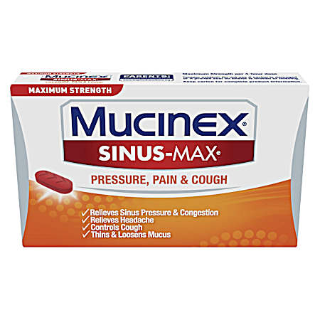 Maximum Strength Sinus-Max Pressure, Pain & Cough Caplets - 20 ct