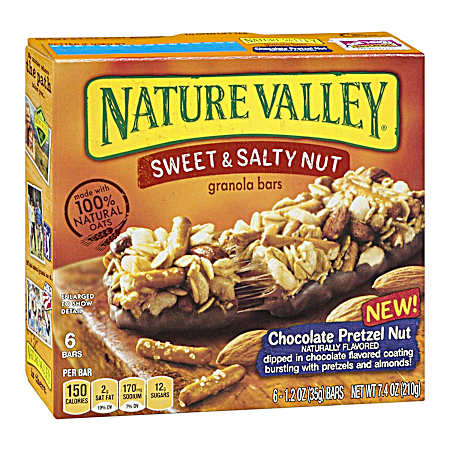 Sweet & Salty Nut Chocolate Pretzel Nut Granola Bars - 6 Pk