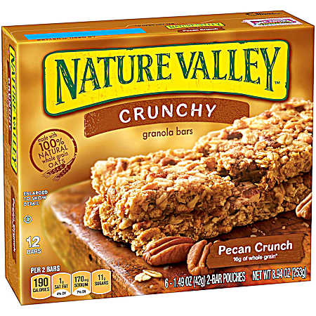 Crunchy Pecan Crunch Granola Bars - 12 Pk