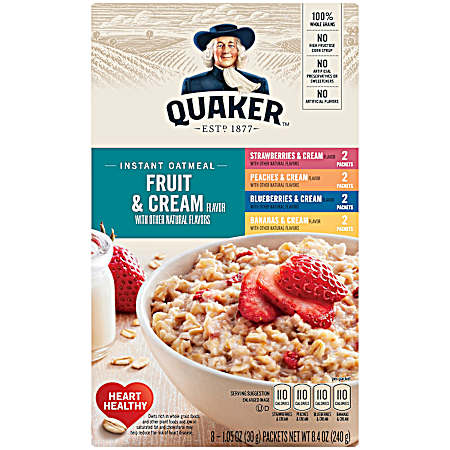 Fruit & Cream Variety Pack Instant Oatmeal - 8 ct