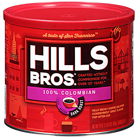 24 oz 100% Colombian Dark Roast Ground Coffee