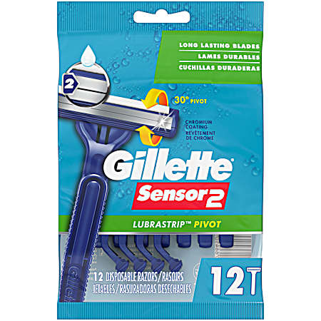 Sensor2 Plus Pivot Razors - 12 pk