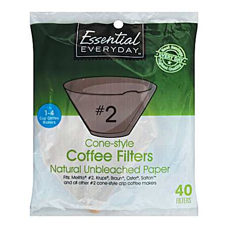 #2 Cone-Style White Coffee Filters - 40 Ct