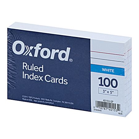 3 in x 5 in Ruled Index Cards - 100 ct
