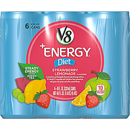 V-Fusion +Energy Diet Strawberry Lemonade Vegetable & Fruit Juice - 6 pk