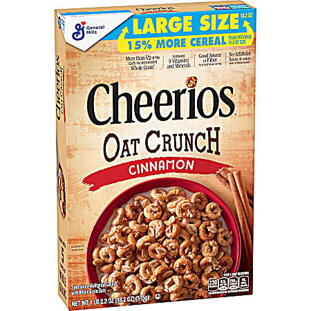 18.2 oz Cinnamon Oat Crunch Cheerios Breakfast Cereal