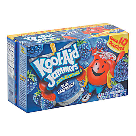 Jammers Blue Raspberry Juice Drinks - 10 pk