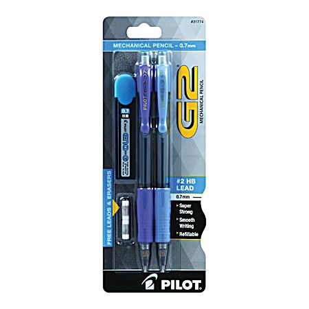 Pilot G2 Premium Mechanical Pencils  #2 HB  0.7 Mm Lead  Assorted Accent Colors  2 Count (31774)