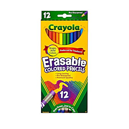 Crayola® Erasable Colored Pencils, Pack Of 12 Pencils