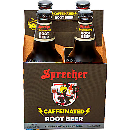 16 oz Caffeinated Root Beer - 4 pk