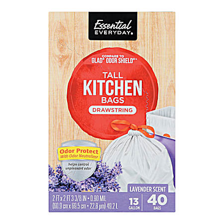 13 Gal Tall Kitchen Lavender Scent SuperFlex Trash Bags - 40 ct