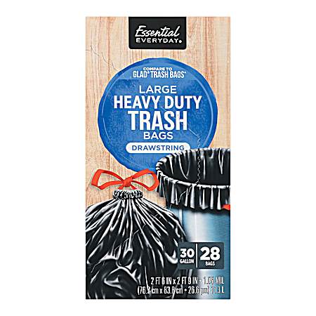 30 Gal Heavy Duty Trash Bags - 28 ct