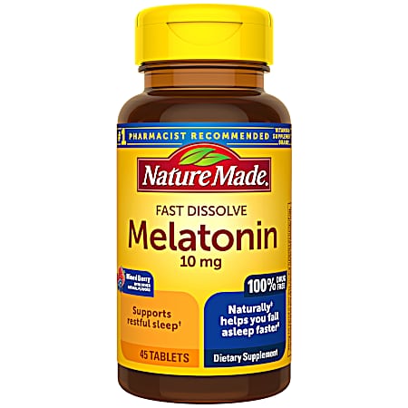 Fast Dissolve Melatonin Maximum Strength 10 mg Tablets - 45 Ct