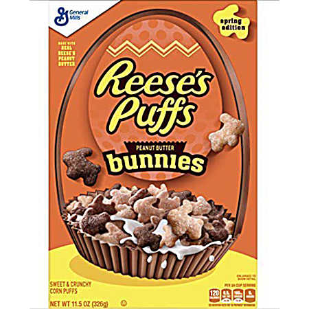 11.5 oz Reese's Puffs Peanut Butter Bunnies Breakfast Cereal