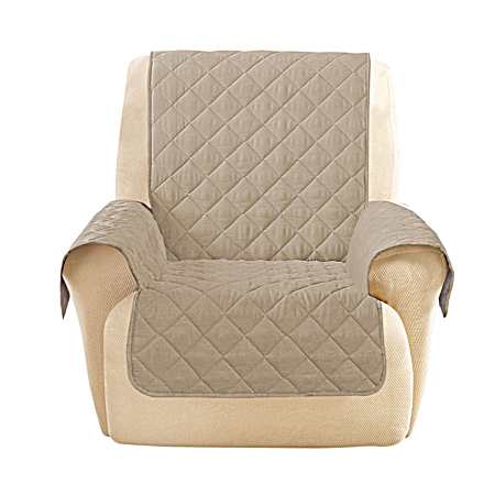 Non-Slip Water-Resistant Taupe Microfiber Chair/Recliner Protector