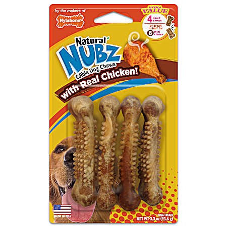 Natural NUBZ 5.3 oz Chicken Small Edible Dog Chews - 4 Pk