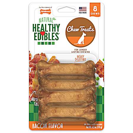 Healthy Edibles Petite All-Natural Bacon Dog Chew Treats - 8 Pk