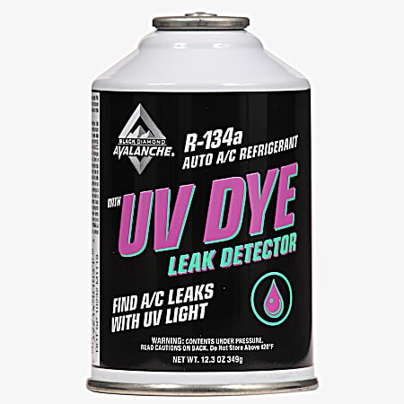 Avalanche 12.3 oz Auto A/C R134a Refrigerant w/ UV Dye Leak Detection